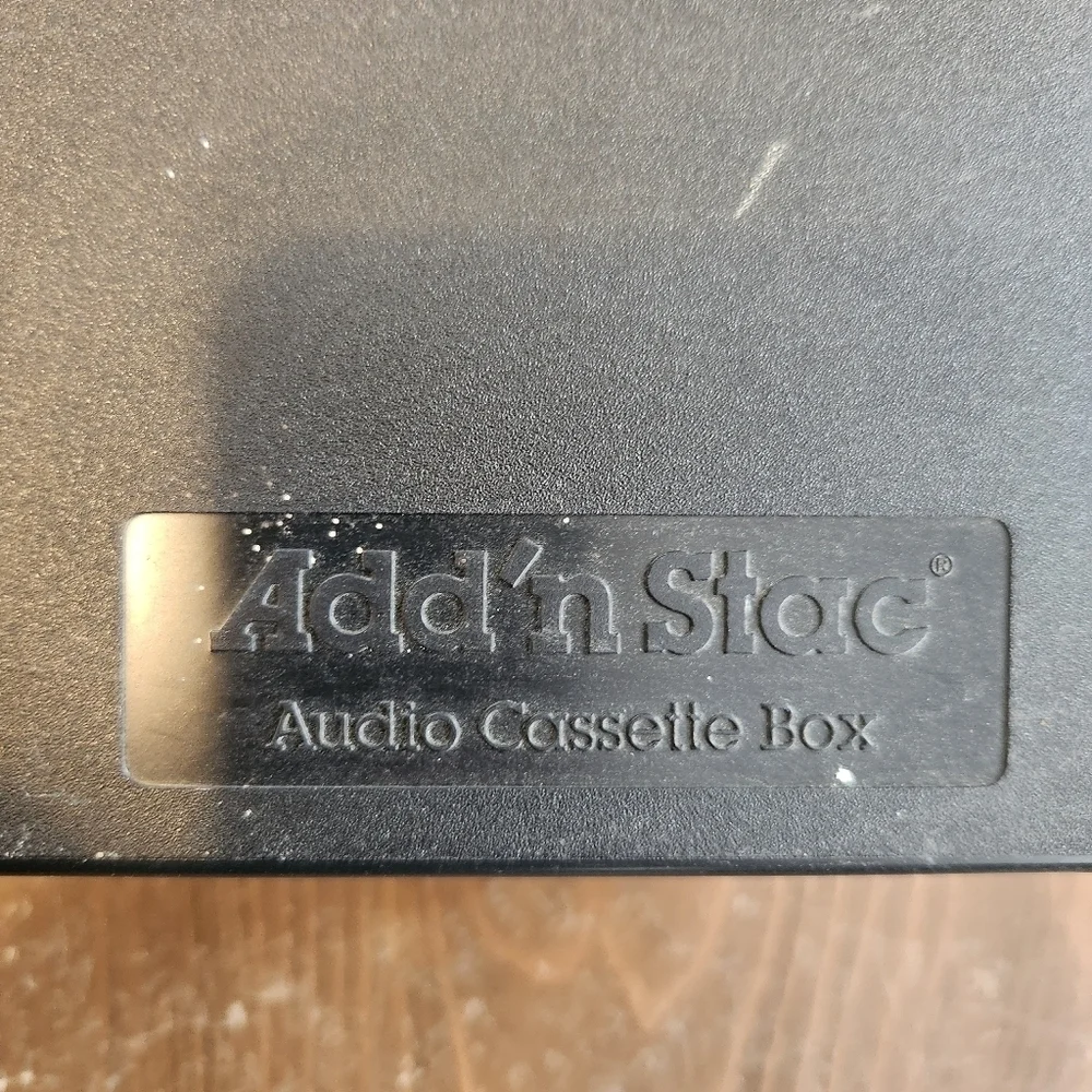 Vtg ROYAL Add’n Stac Audio Cassette Box Holds 15 Tapes Black RARE USA Made QTY